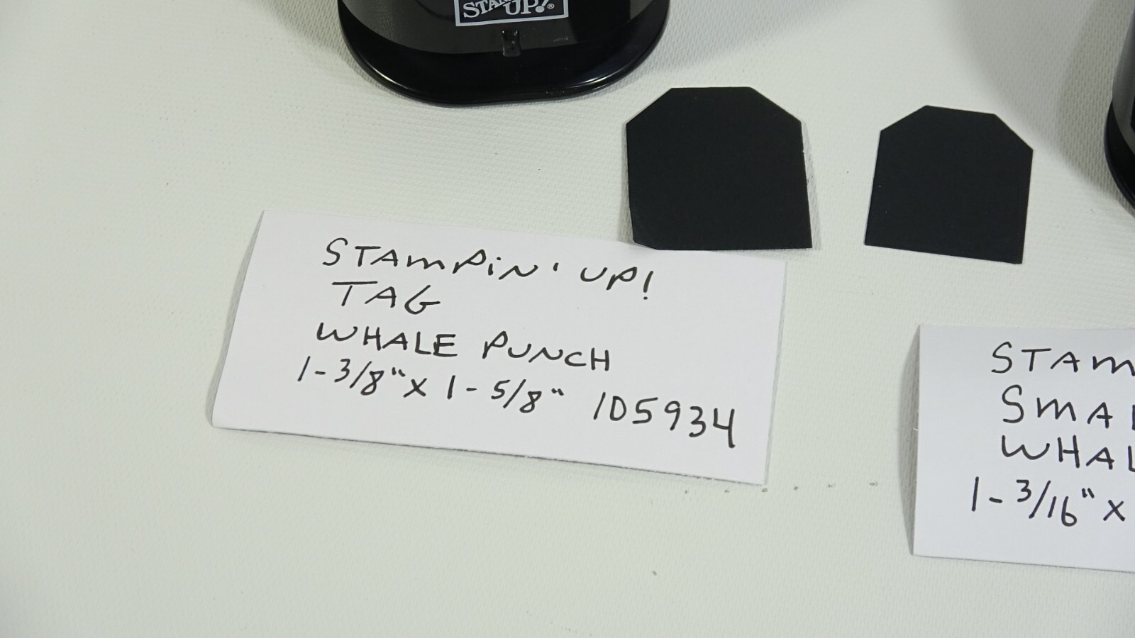 2 Stampin’ Up! Small and Large Tag Whale Tale Punches