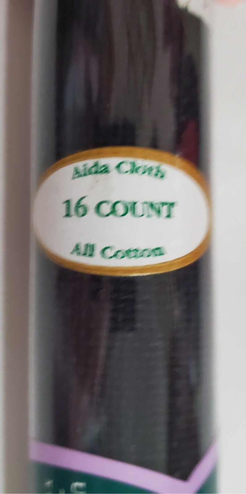 Charles Craft 15×18 Classic Reserve 16 count black Aida fabric-unused in a tube