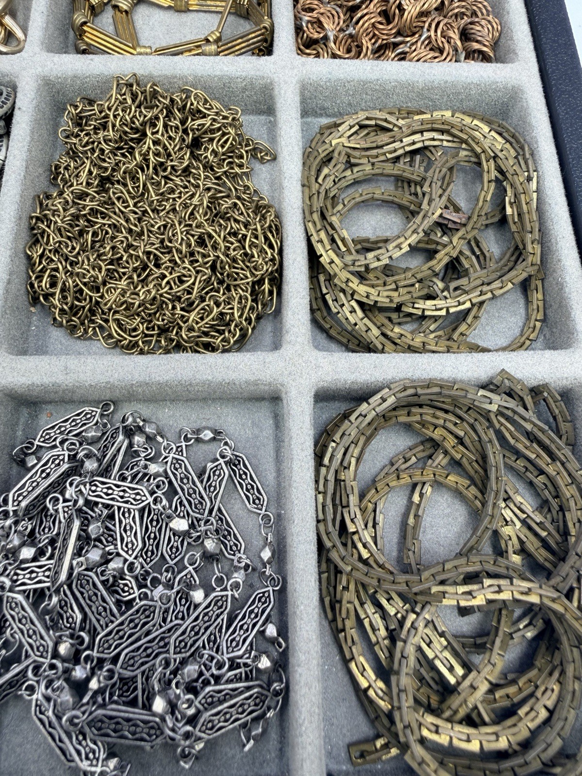 2 Lbs Chain Segments Vintage Gold Silver Brass Mixed Styles Salvaged
