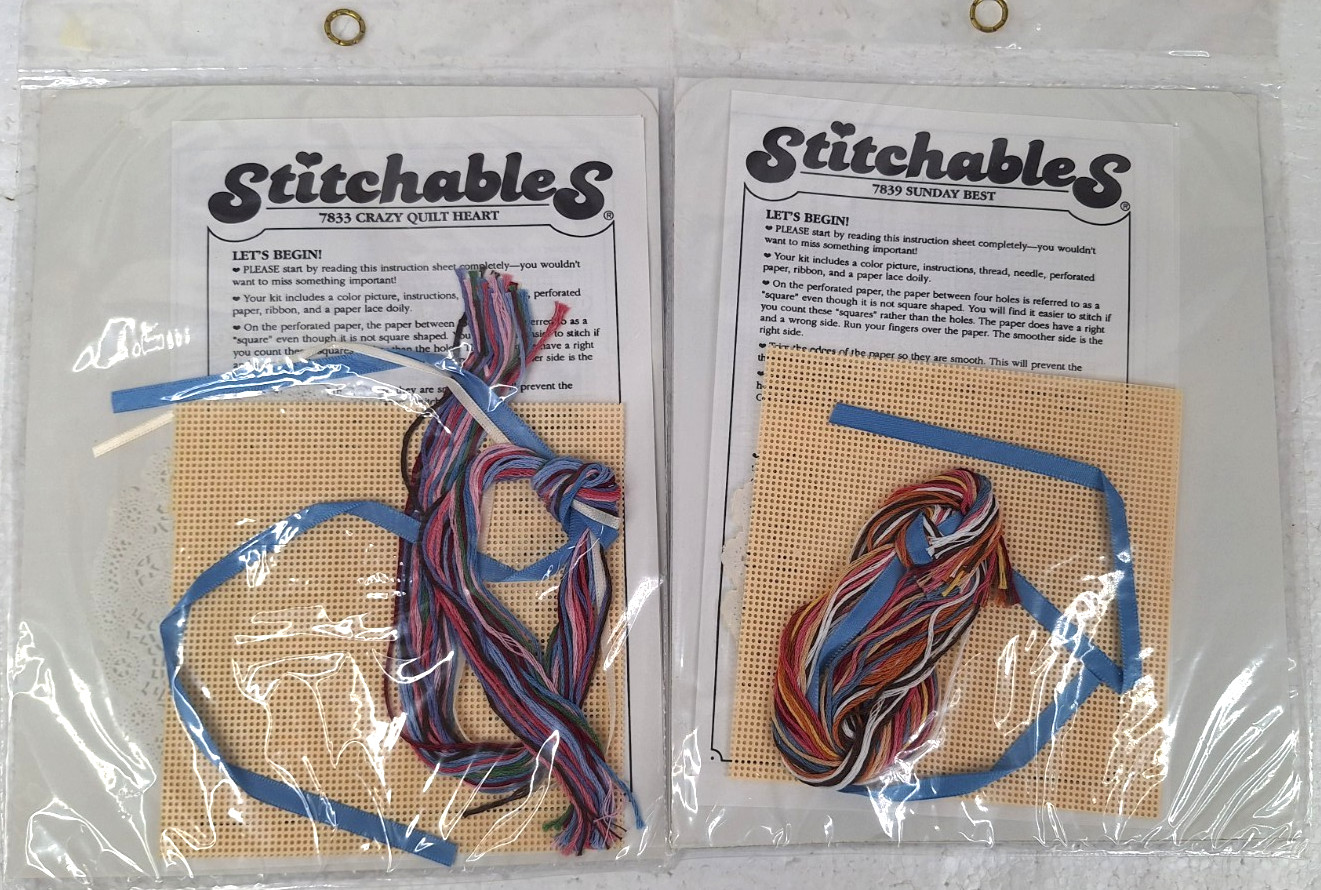 Lot Of 2 Victorian Lace Counted Cross Stitch #7839 & 7833 Kits New Old Stock