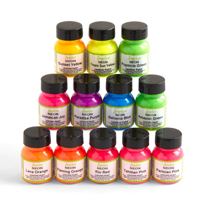 Angelus Neon Acrylic Leather Paint |select a color | 1 fl.oz