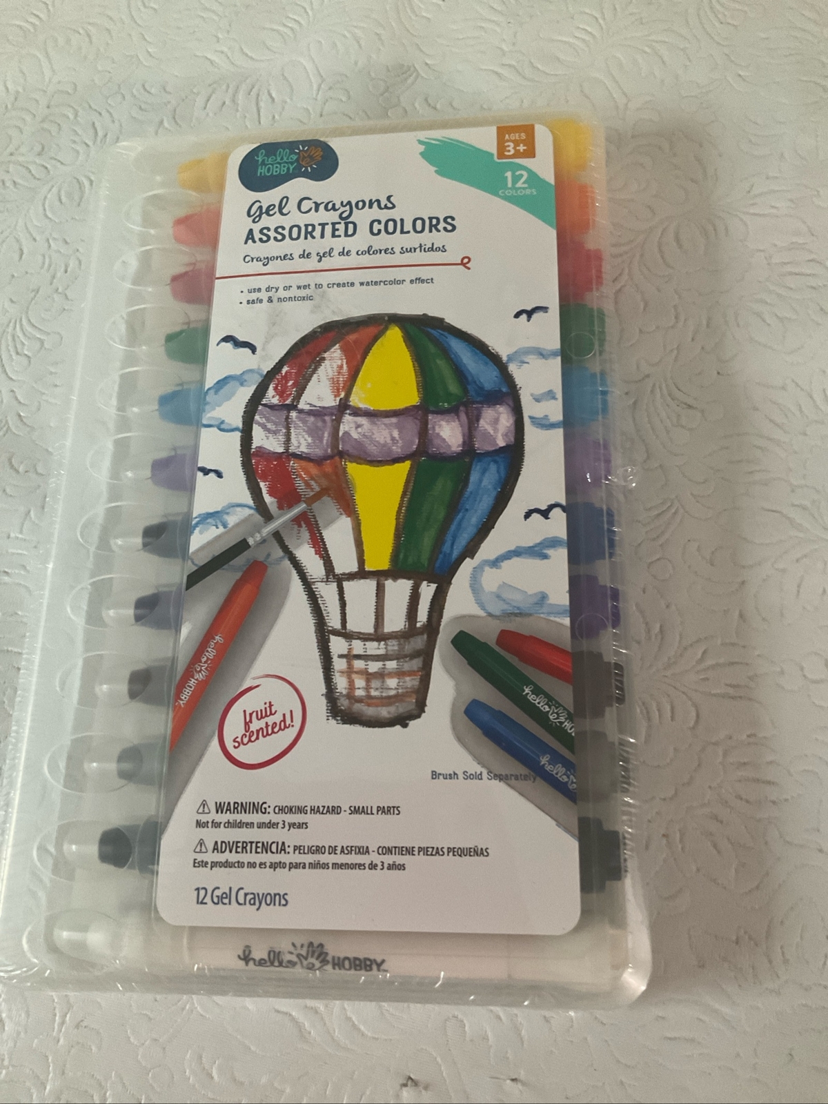 Hello Hobby 12 FRUIT SCENTED GEL CRAYONS | ASSORTED COLORS | Safe & Non-Toxic