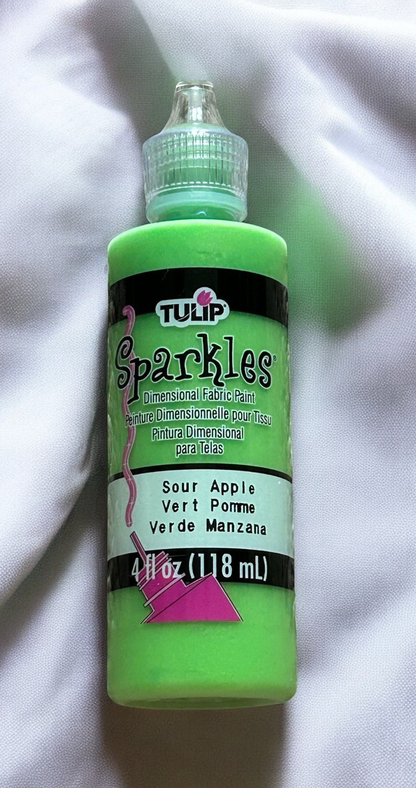 Tulip Puff Puffy Paint Sparkles Sour Apple Green Fabric Paint 4 fl oz New Sealed