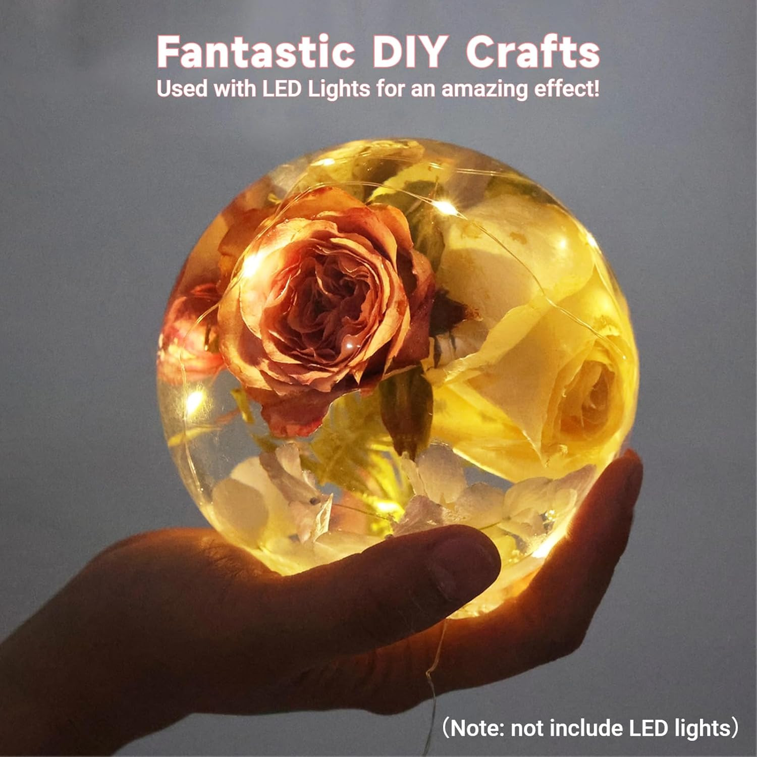 Sphere Resin Mold, Ball Shape Silicone Molds, One-Piece 3D Seamless Globe Epoxy
