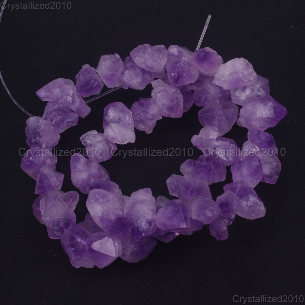 Natural Amethyst Gemstone Large Rough Baroque Nugget Loose 8mm – 25mm Beads 15″