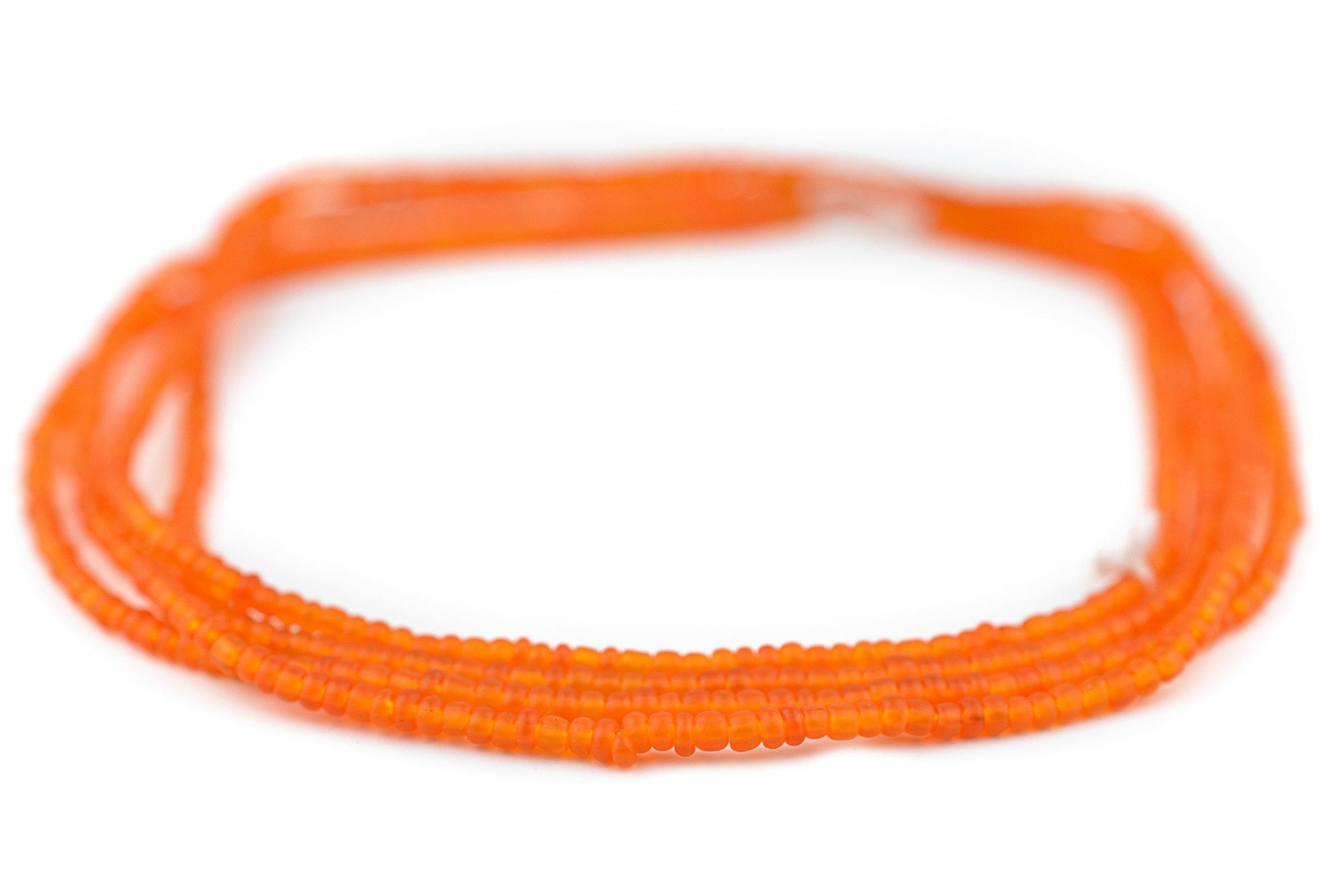 Translucent Orange Matte Glass Seed Beads 3mm 24 Inch Strand
