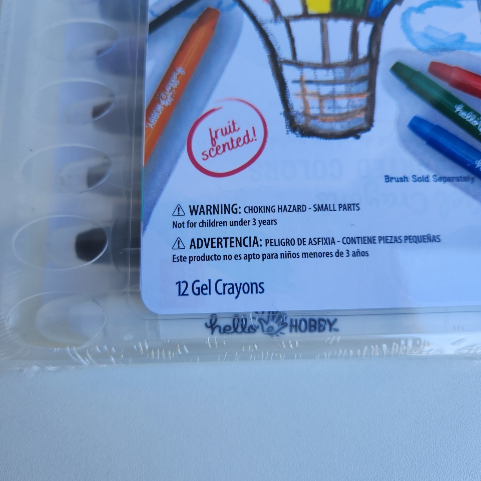Hello Hobby 12 FRUIT SCENTED GEL CRAYONS | ASSORTED COLORS | Safe & Non-Toxic.