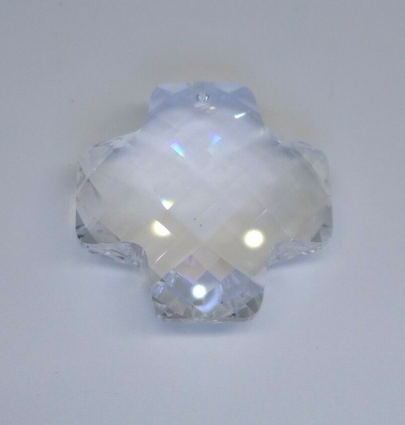 Swarovski Crystal Clear 28mm Checkerboard Cross 6863 Pendant/ Suncatcher
