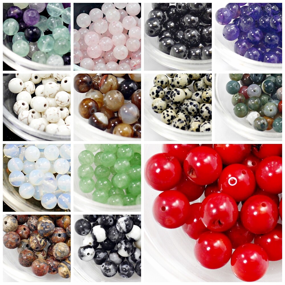 Natural Gemstone Beads lot Smooth Round Loose Bead 100pcs 4mm 6mm 8mm 10mm 12mm