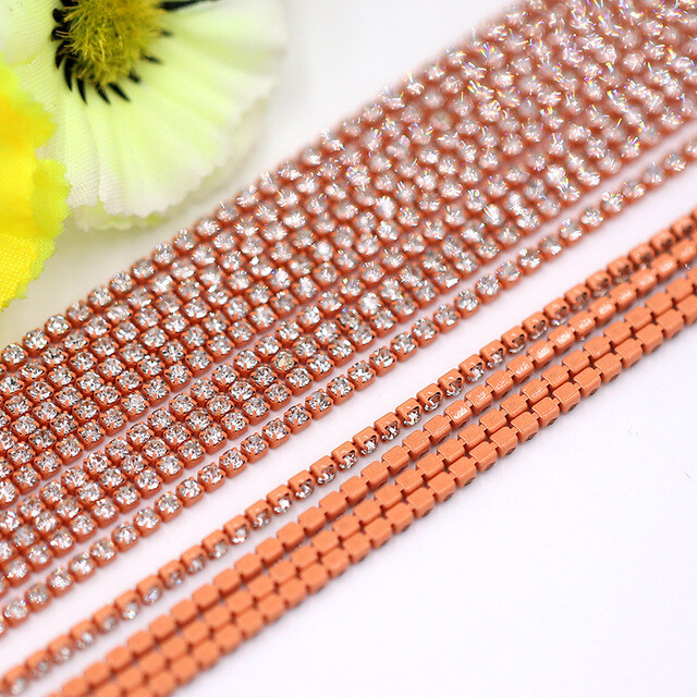 10Yard Glass Rhinestone Crystal Ribbon Chain Clear Close Trim Sewing Craft DIY