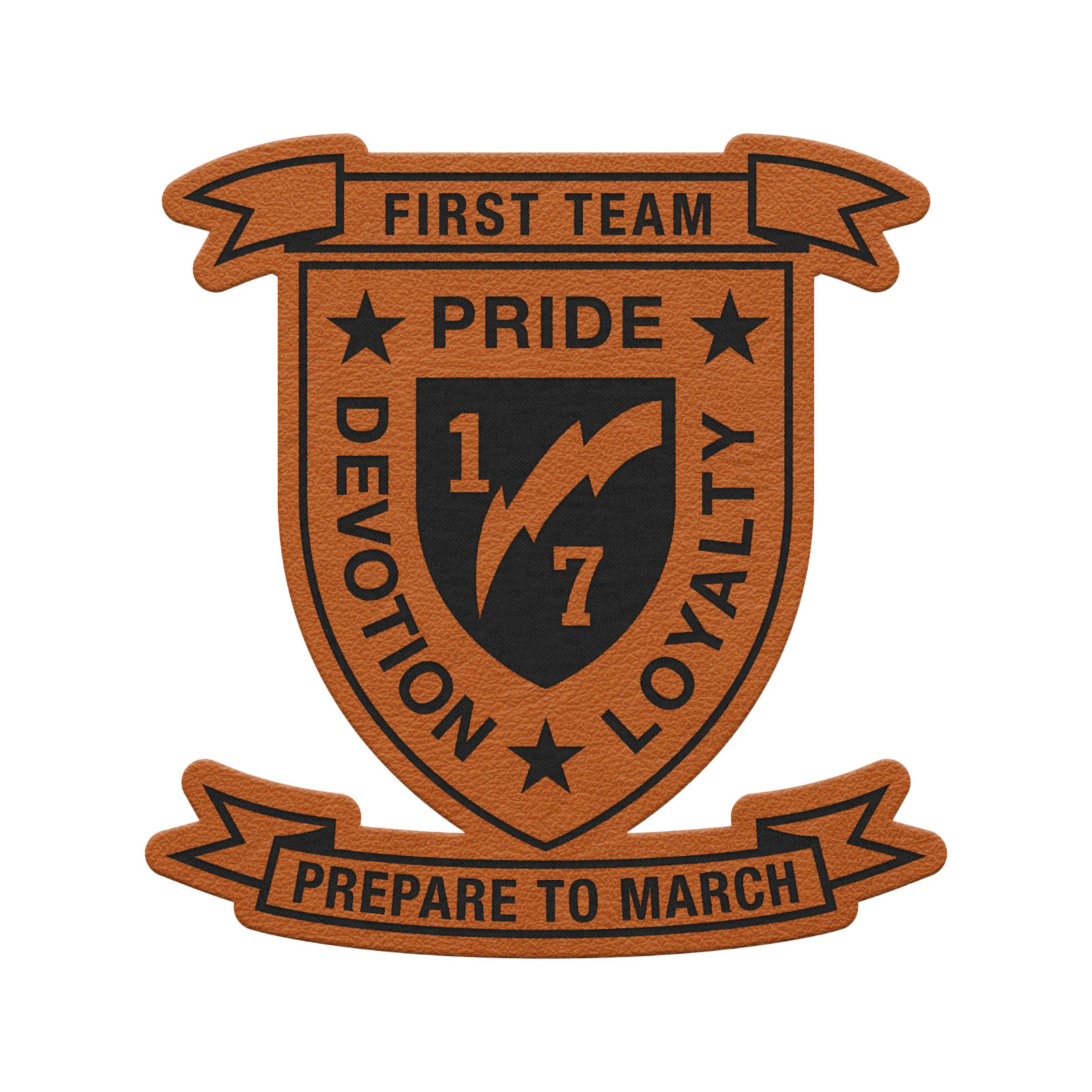 1st Battalion 7th Marines Unit “First Team” | Leather Patch | Hook and Loop Tape
