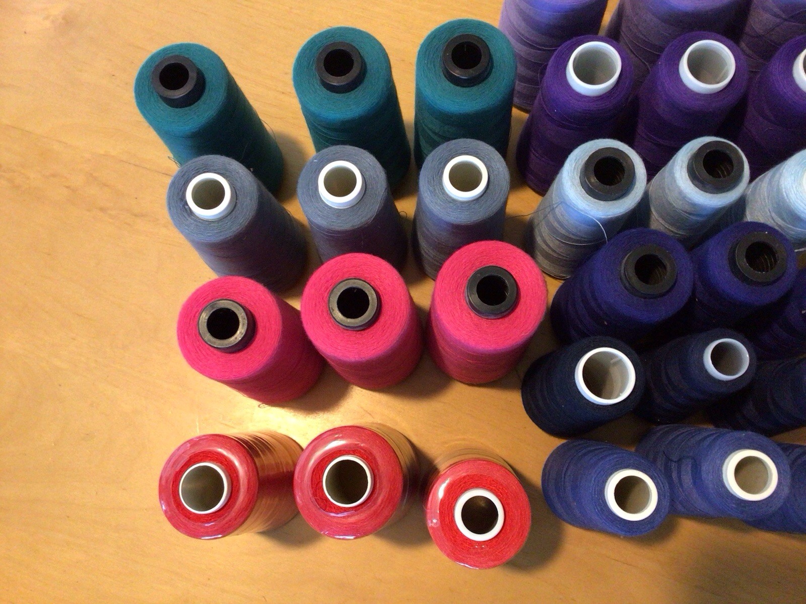 43 Spools Lot of Mixed Colors Polyester Thread Serger