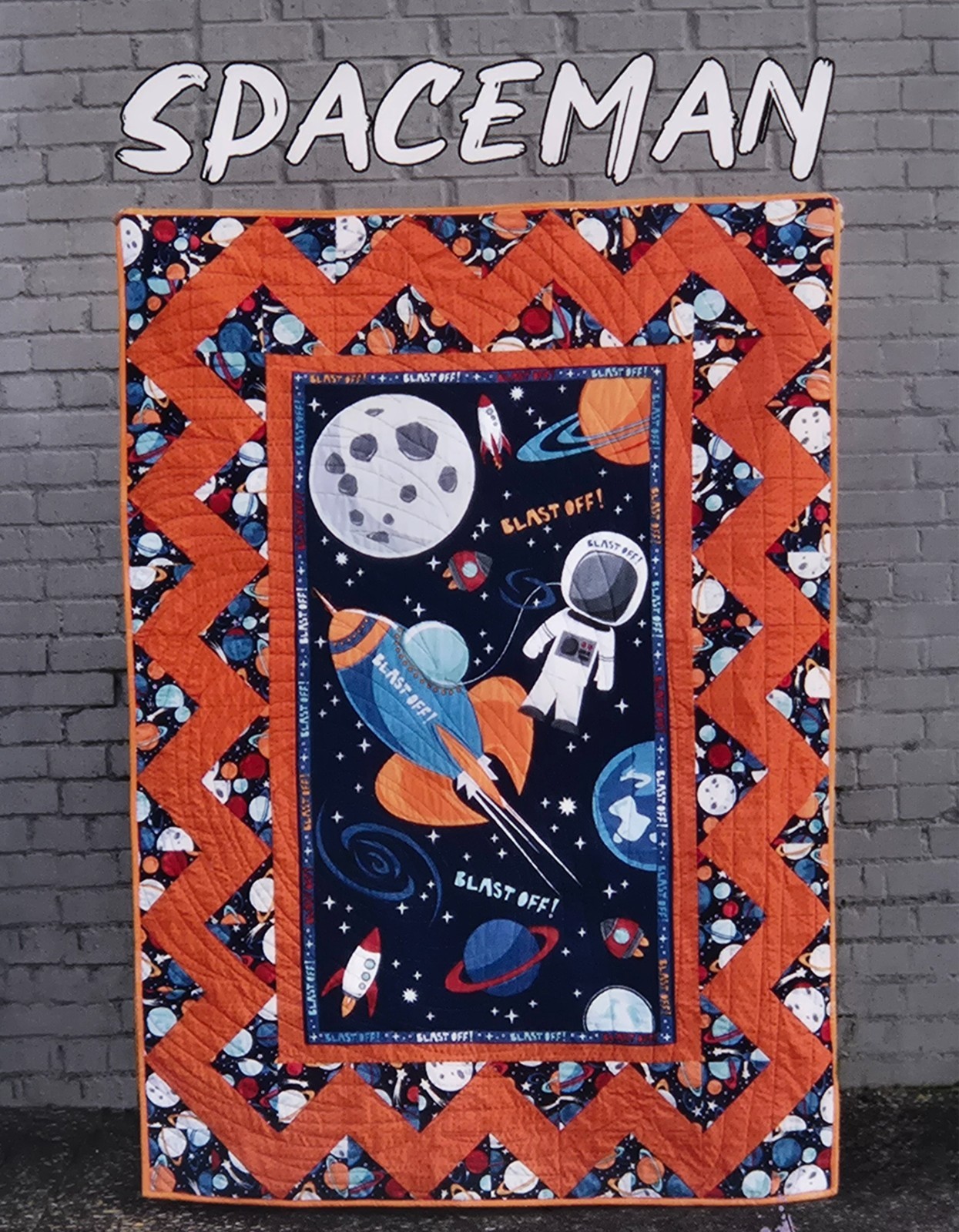 SPACEMAN Quilt Pattern by Running Doe Quilts Villa Rosa Designs Panel Friendly