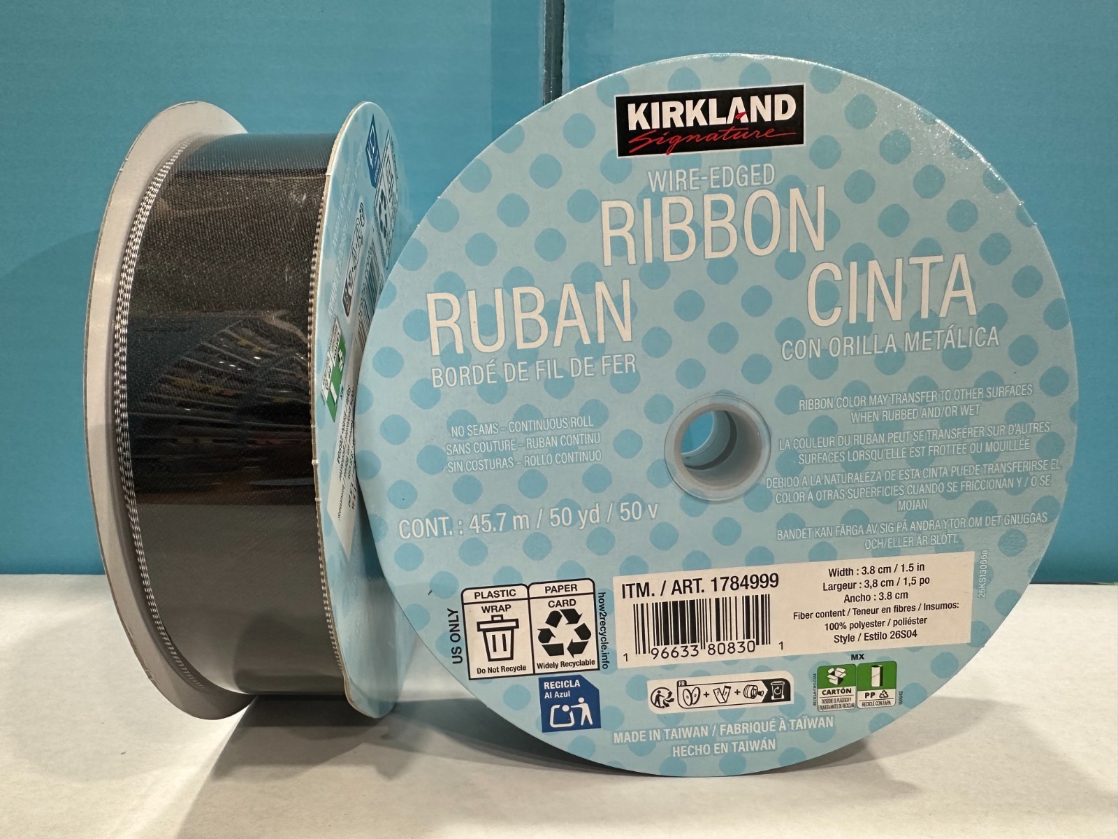 Kirkland Signature Wire Edged Ribbon 50 Yards (1.5 or 2.5 in) New Sealed Roll