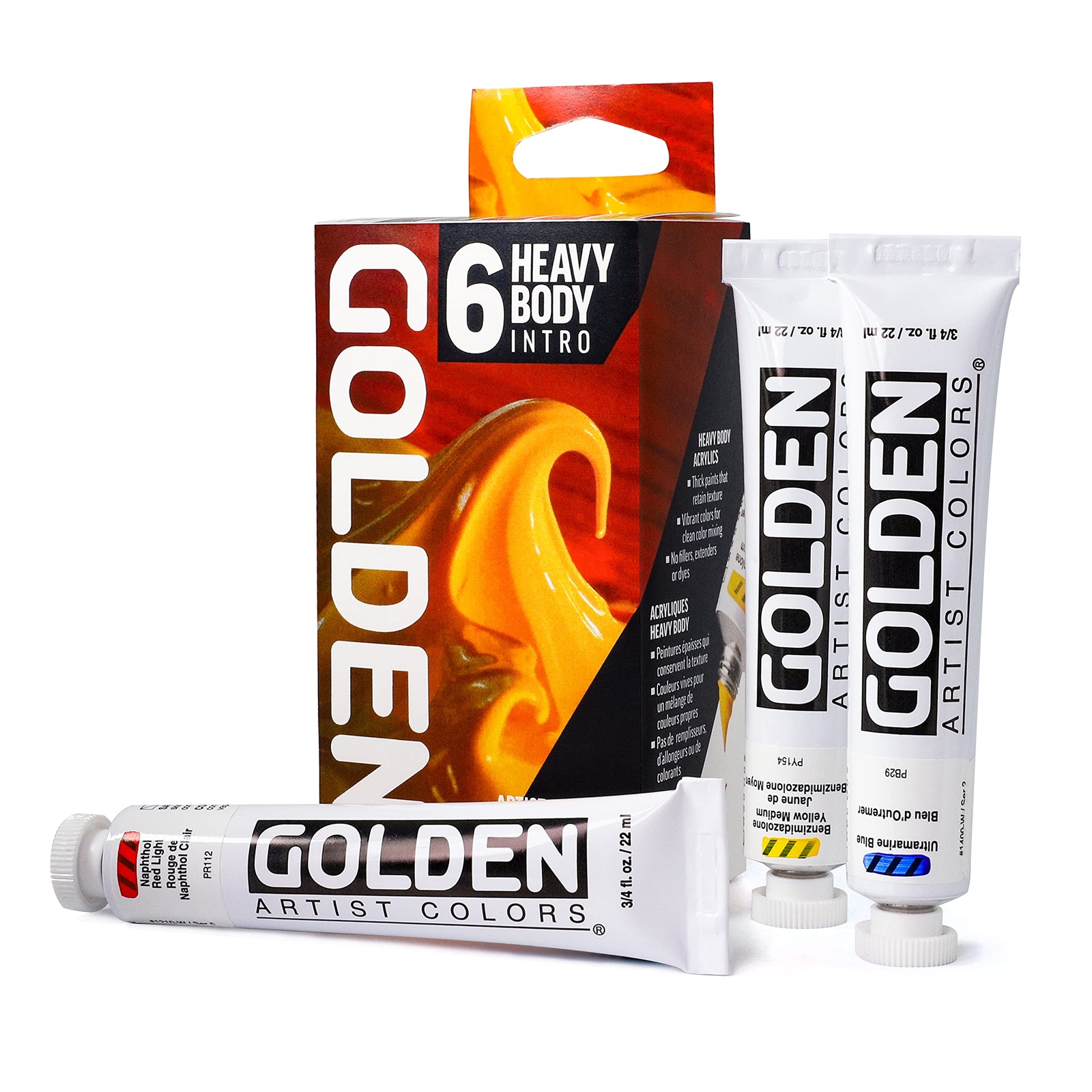 Golden Artist Colors Heavy Body Acrylics 6-color Intro Set