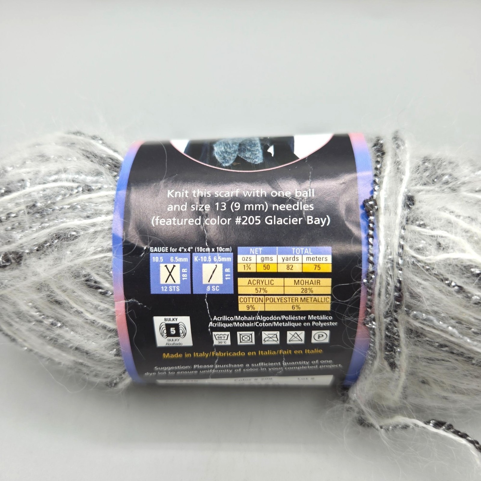 Lion Brand Moonlight Mohair Yarn Arctic Circle Acrylic Mohair 50g Machine Wash