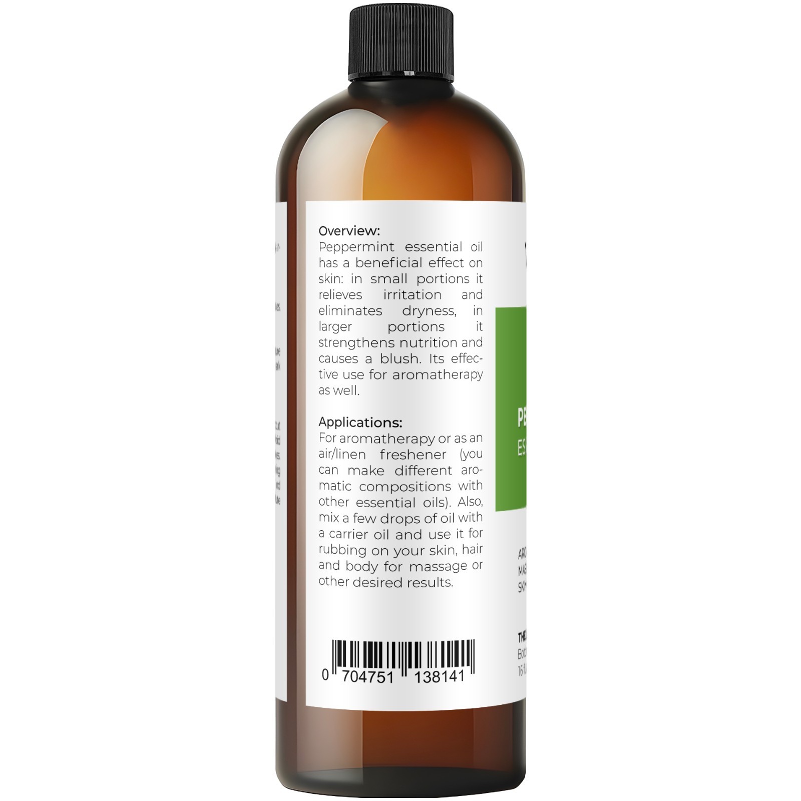 Peppermint Essential Oil by Velona 0.5 – 32 Fl Oz Therapeutic Grade Aromatherapy