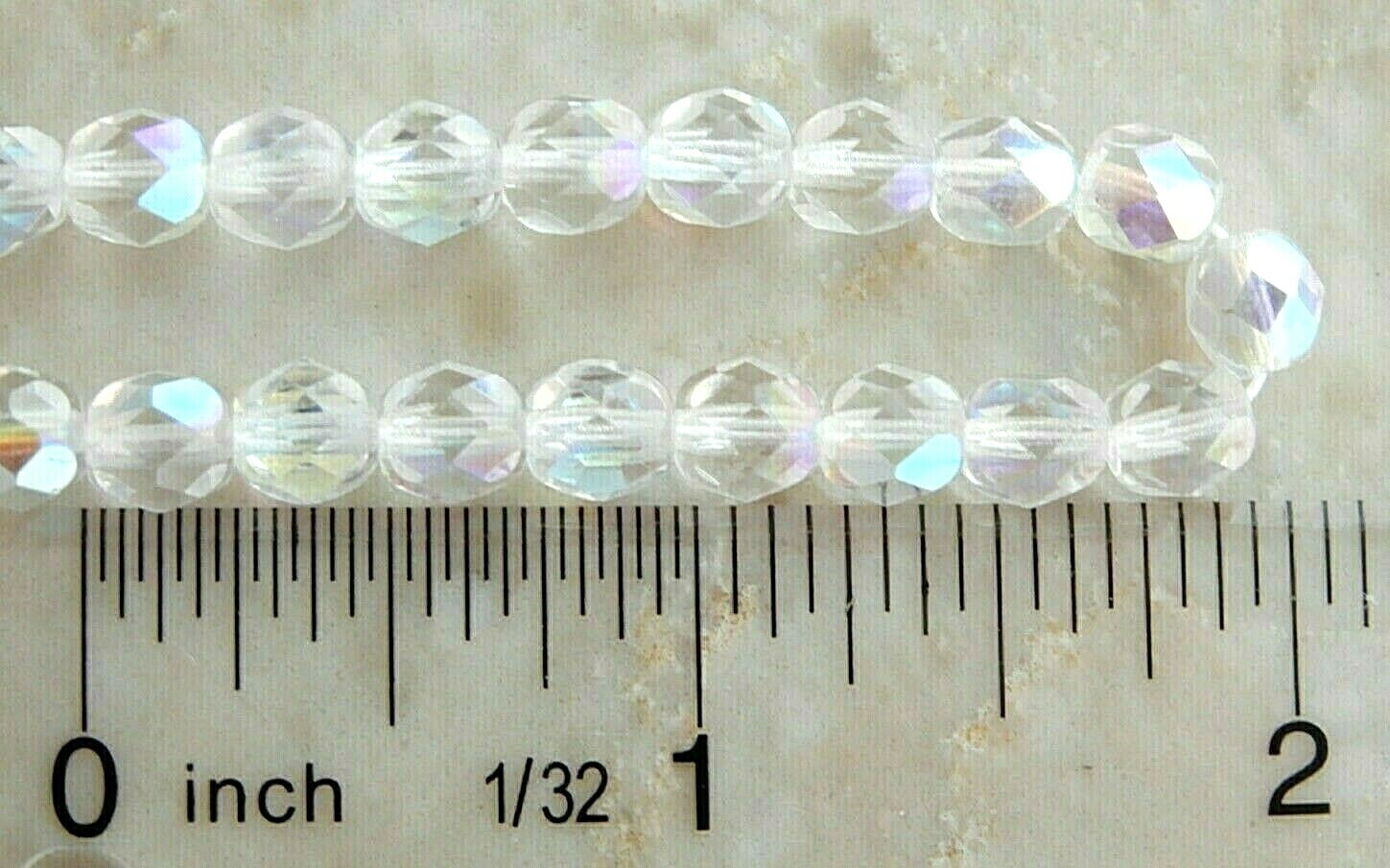 68 Preciosa Czech Fire Polished Glass 6mm Faceted Crystal Aurora Borealis Beads