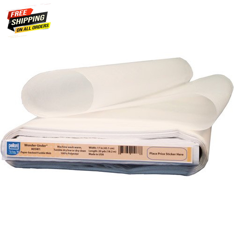 Pellon 805 Wonder Under, Fusible Web Fabric, Clear 17″ X 20 Yards by the Bolt