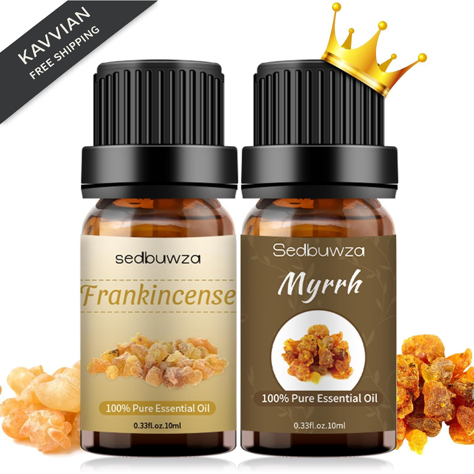 Sedbuwza Myrrh Frankincense 0.33 Fl Oz (Pack of 2), +