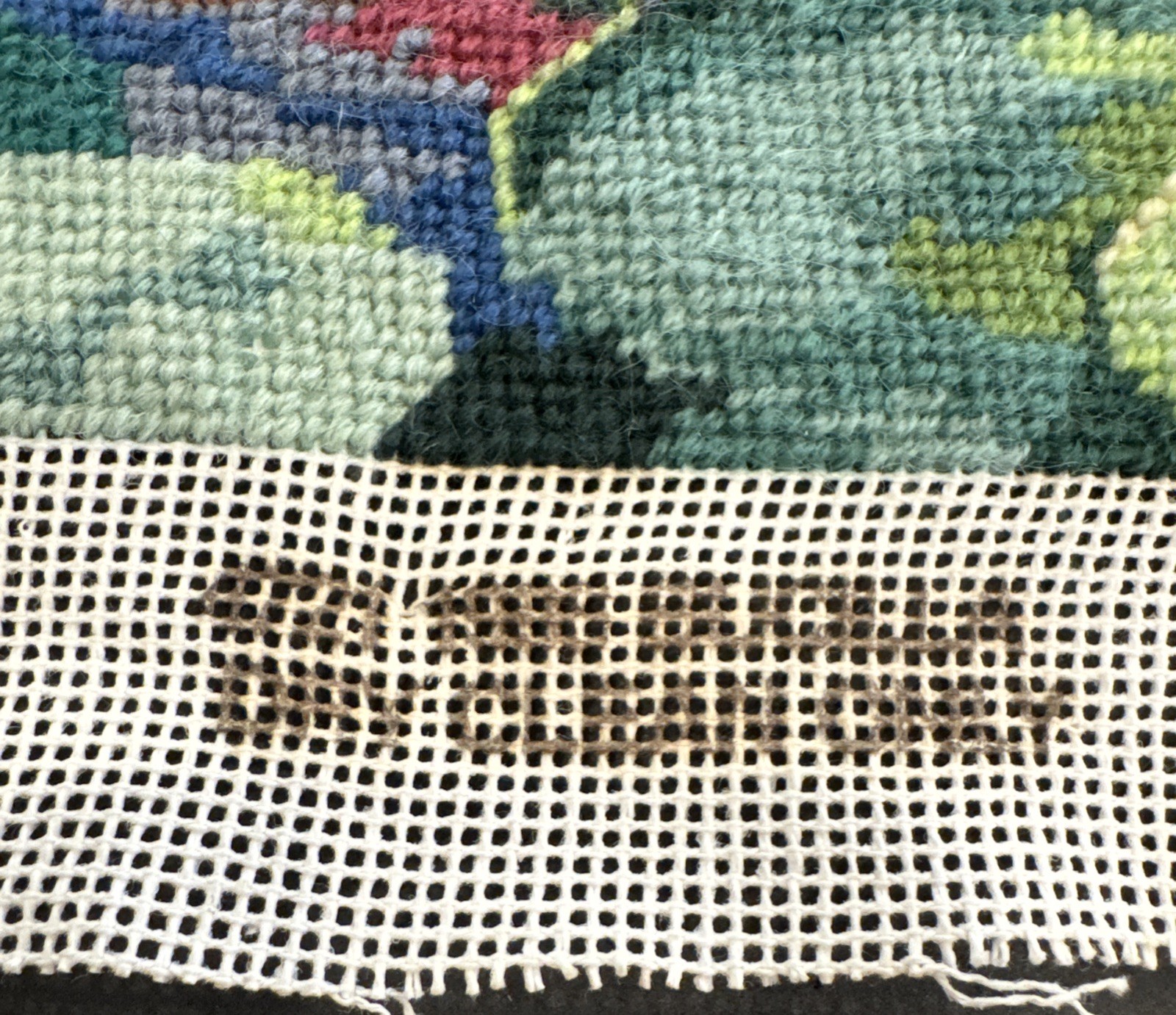 Bucilla Needlepoint #4721 Reflections Completed Cat Lily Pond Flowers Vintage 96