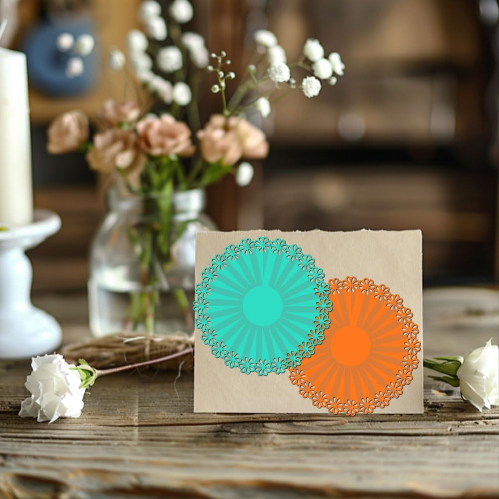Rosette Metal Die Cuts, Flower Lace Cutting Dies Card Borders Carbon Steel Embos