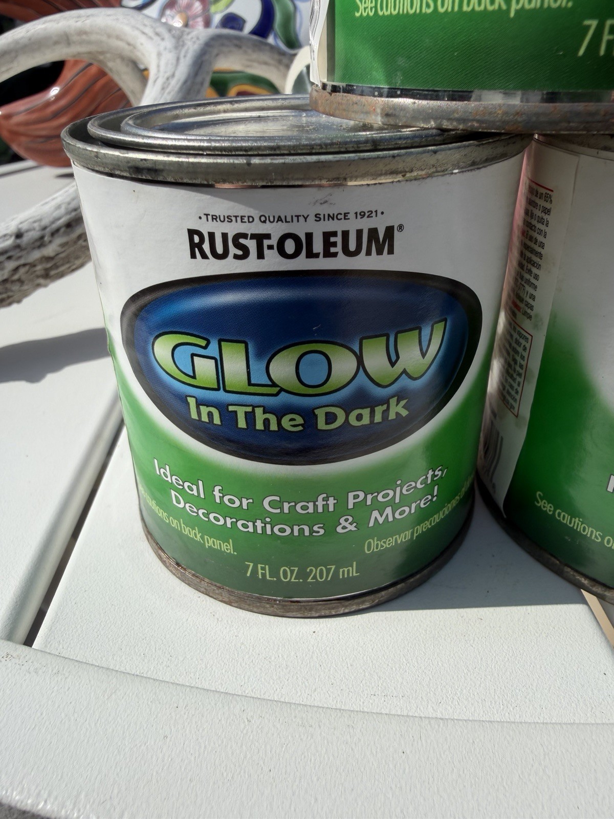 3 Rust-Oleum 214945 Glow in The Dark Brush On Luminous Latex Paint 7oz Halloween