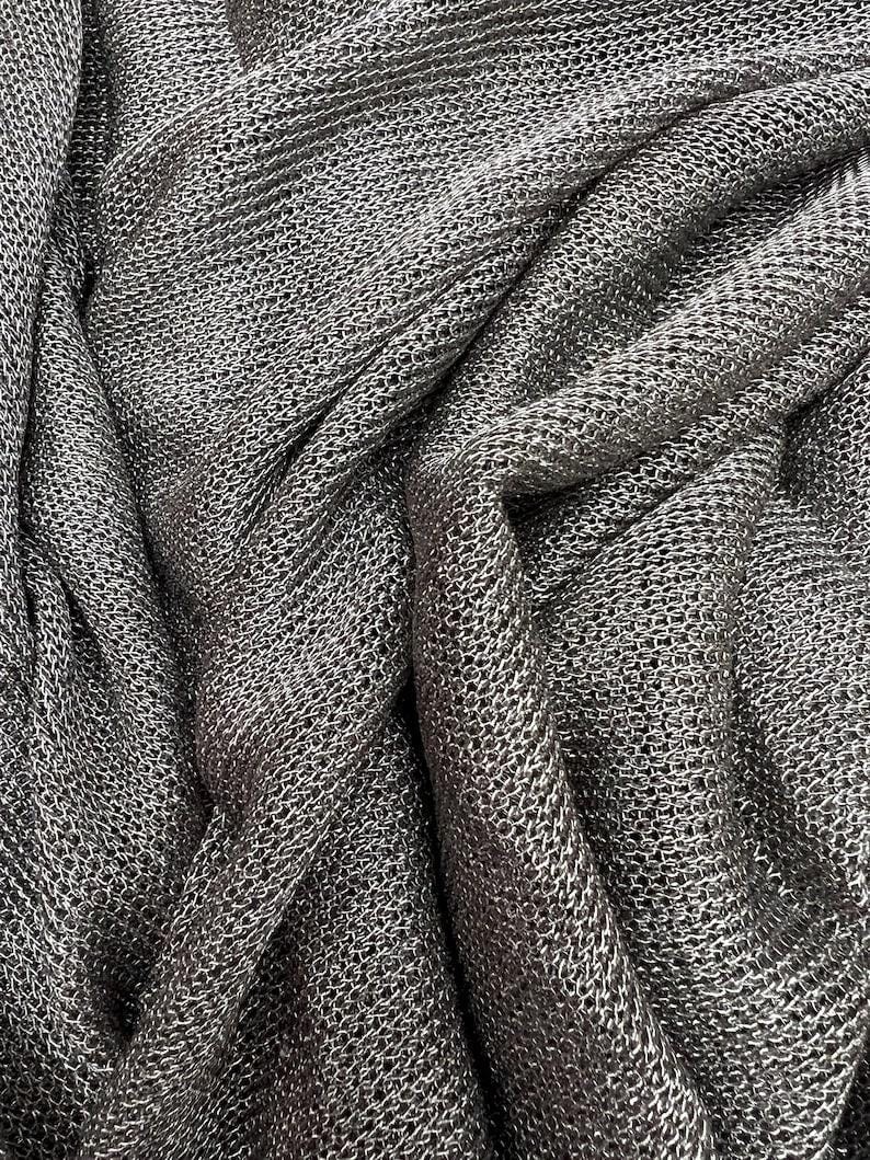 Metallic Chainmail Fabric Silver Mesh Sheer 2-Way Stretch 60 Inch Wide