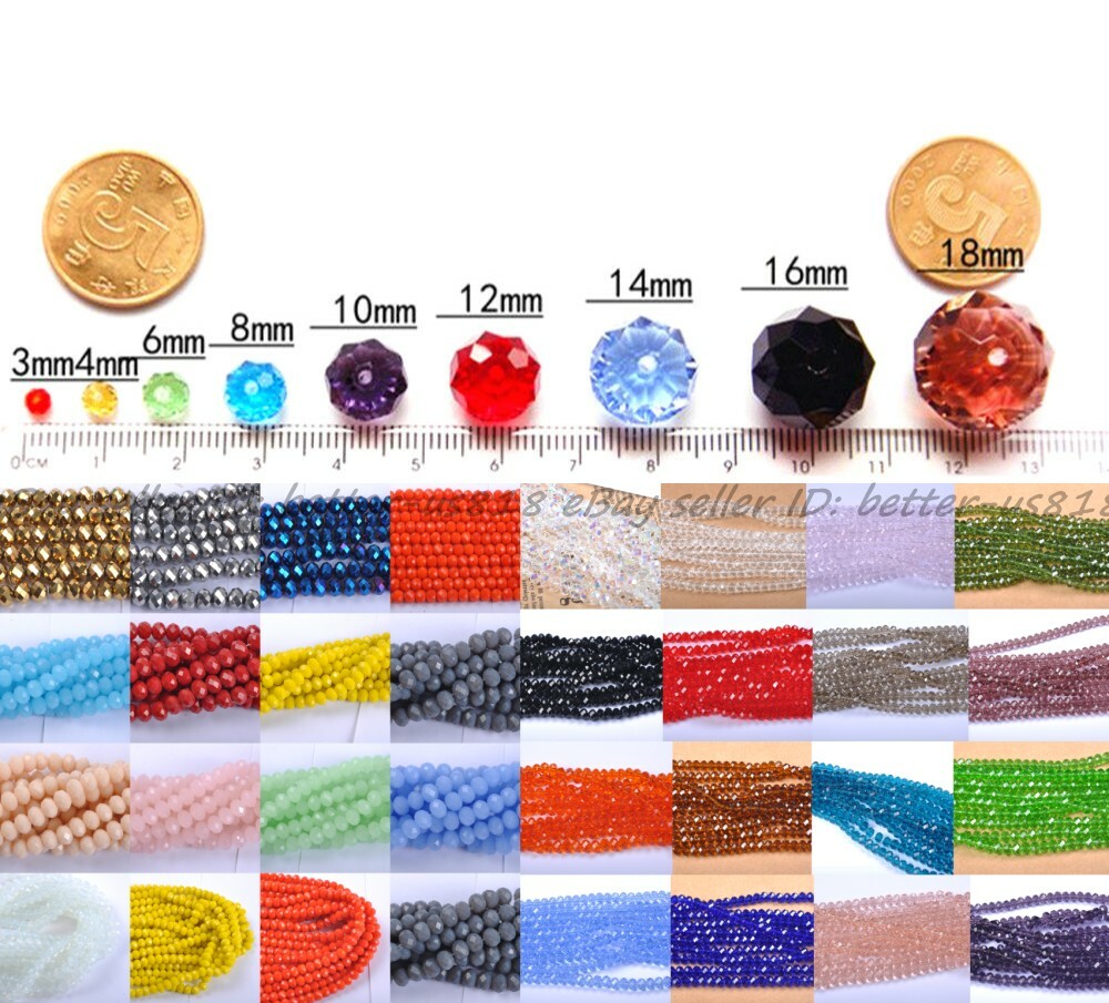 Wholesale Quality Czech Crystal Faceted Rondelle Spacer Beads 4MM 6MM 8MM 10MM