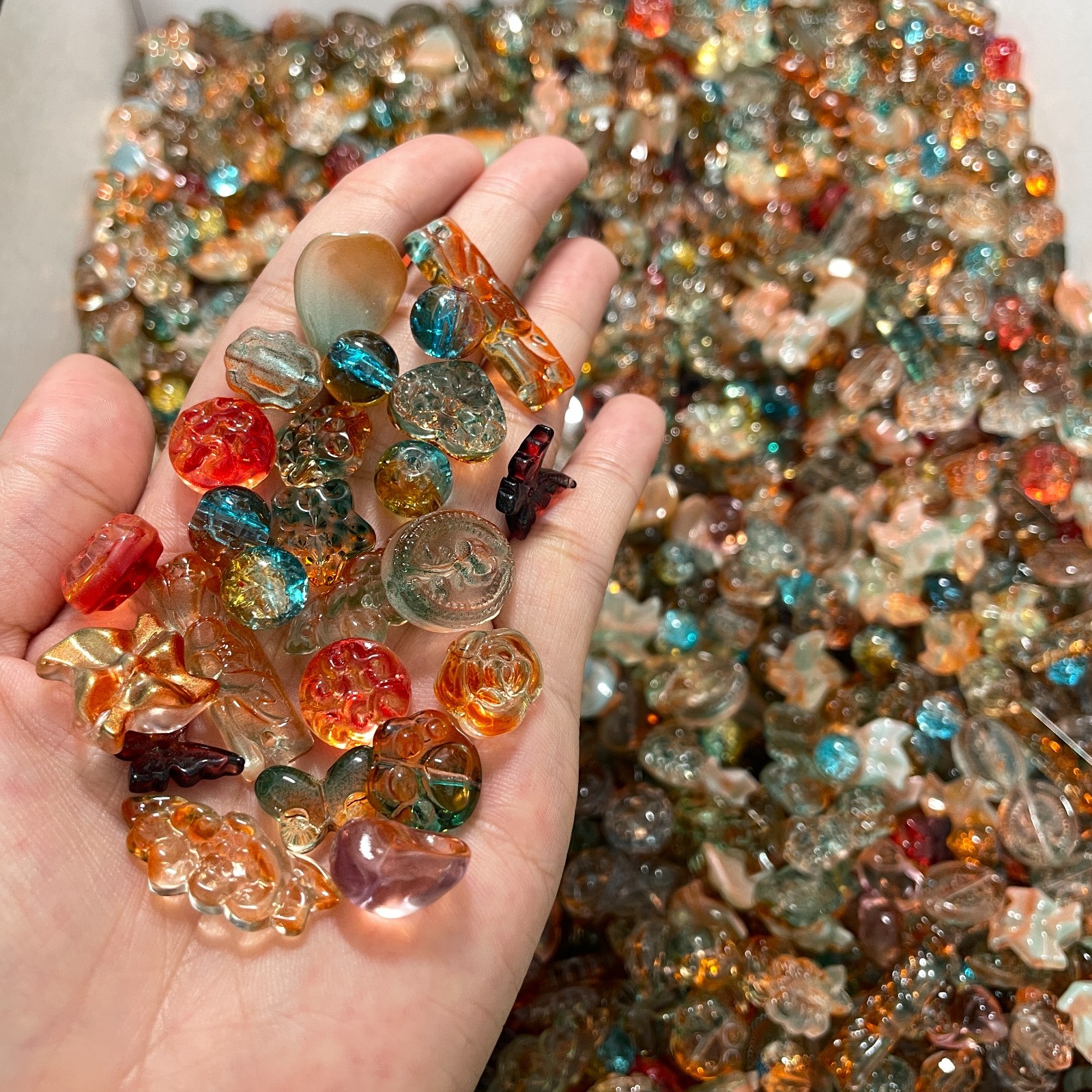 100g Handmade Glass Beads for Jewelry Making – 200 Mixed Styles Assortment