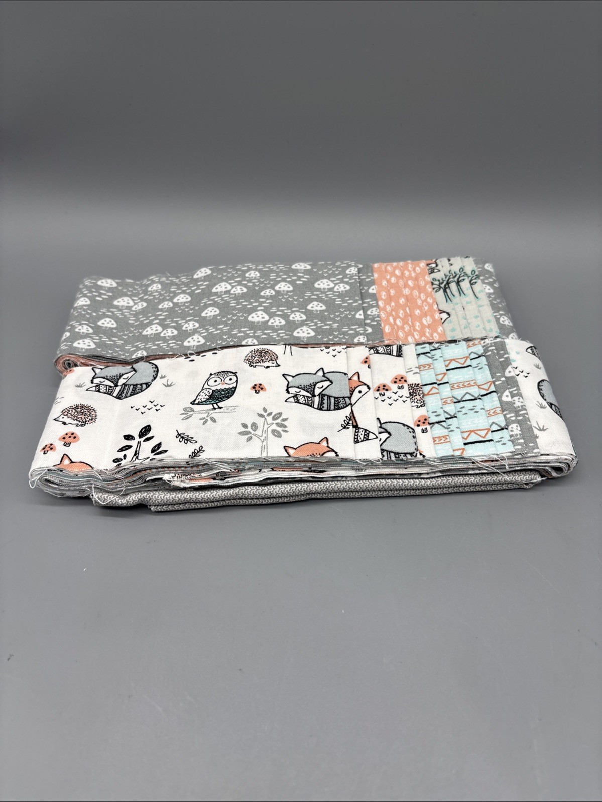 Villa Rosa Designs Taffy Quilt Kit 40” X 40” Owls And Foxes Mushrooms