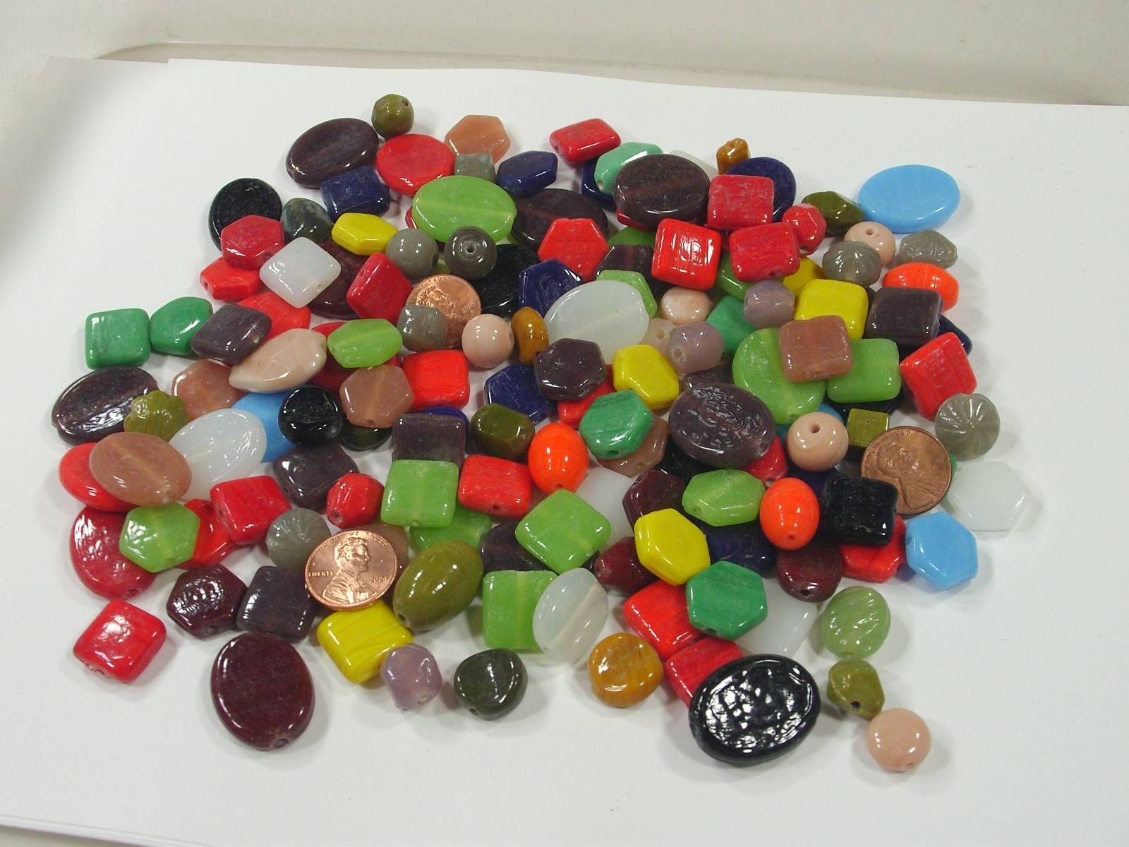 2 Pounds Assorted Shapes and Sizes India Handmade Multicolor Glass Beads (A-9) ⭐