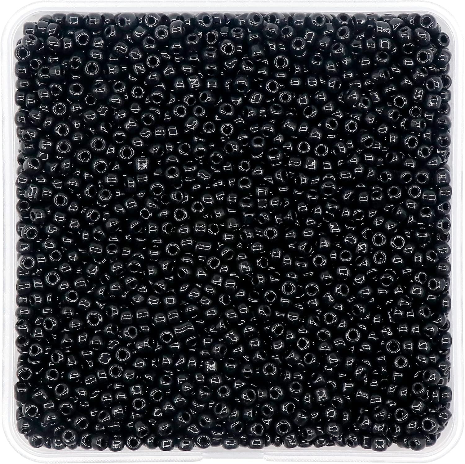 2mm 12/0 Opaque Black Seed Beads, ~8000 pcs / 170g, DIY Jewelry & Crafts