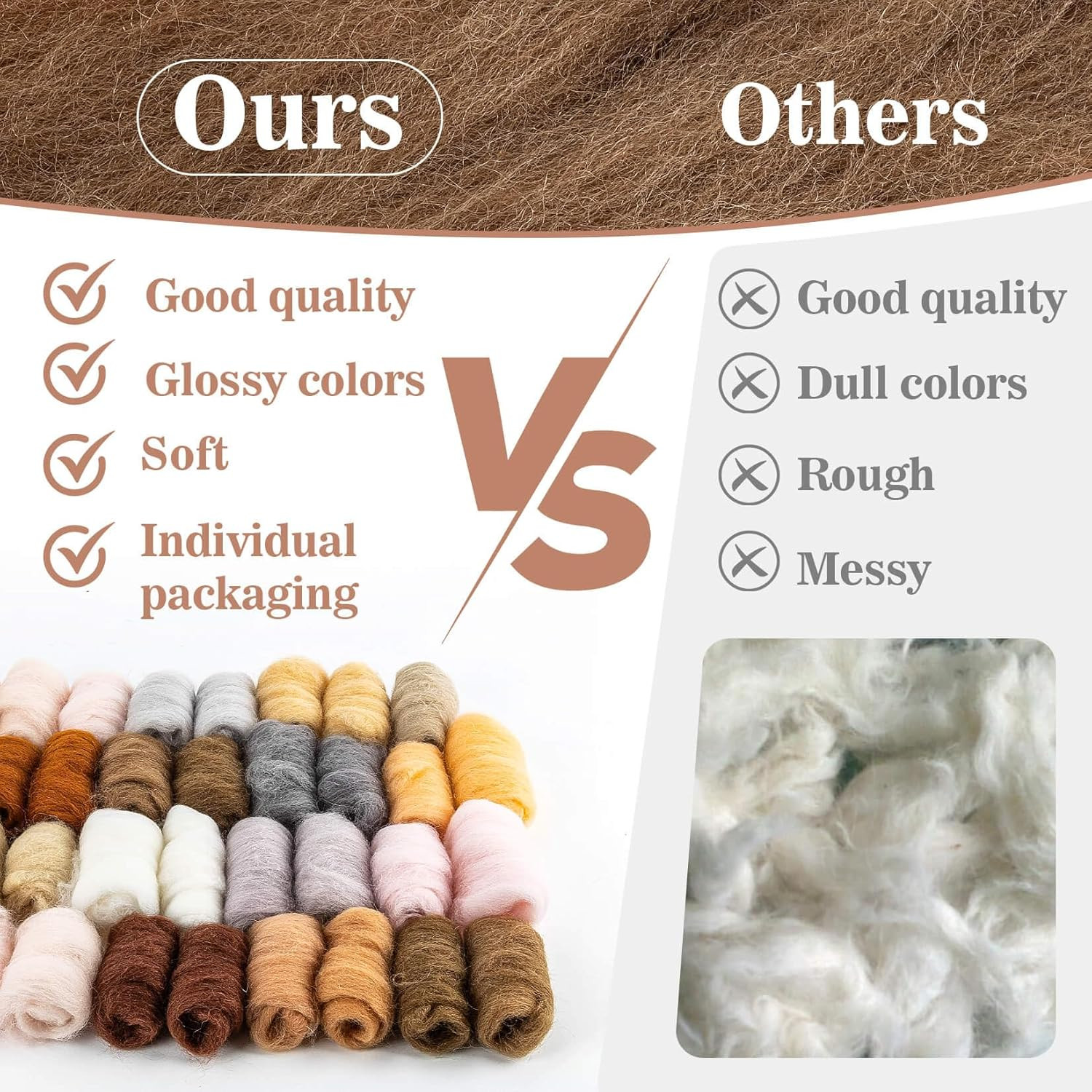 40pcs Felting Wool Roving 20 Dark Colors Wool Roving for Felting Core Wool …