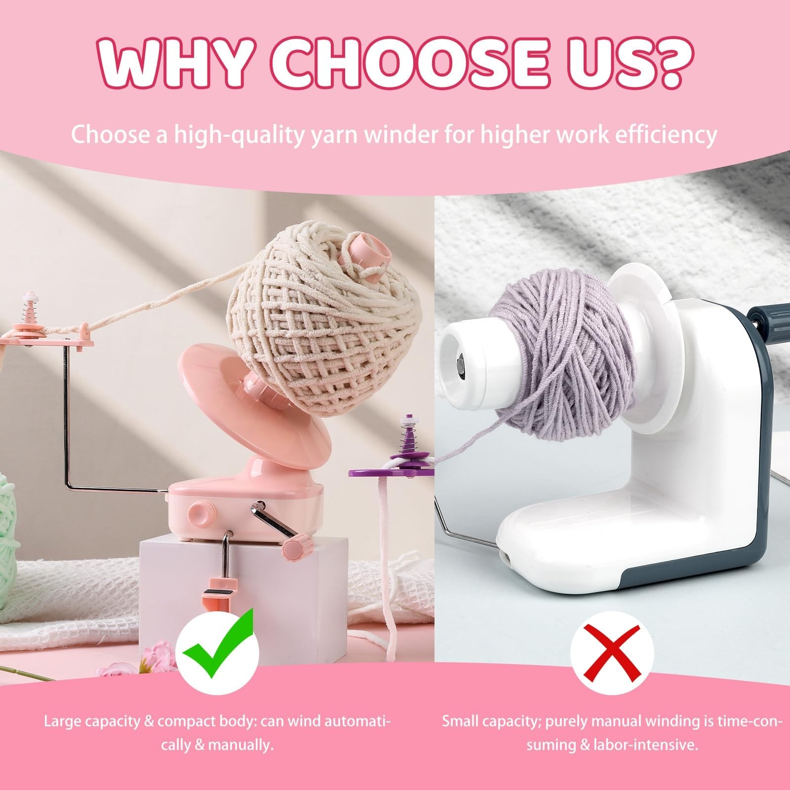 Electric Yarn Winder, Automatic Yarn Ball Winder for Crocheting, Compact Yarn…
