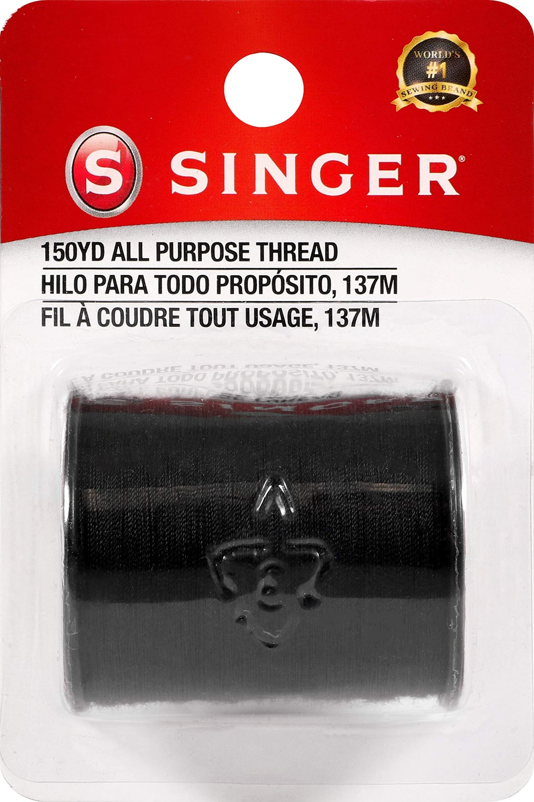 Singer 60110All Purpose Polyester Thread, 150 Yards, Black 1- Pack,