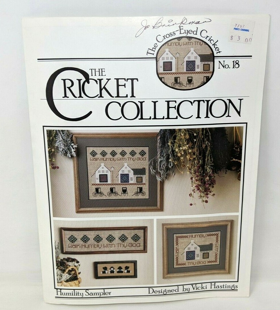 VTG Cricket Collection Humility Sampler Vicki Hastings Cross Stitch Pattern SS21