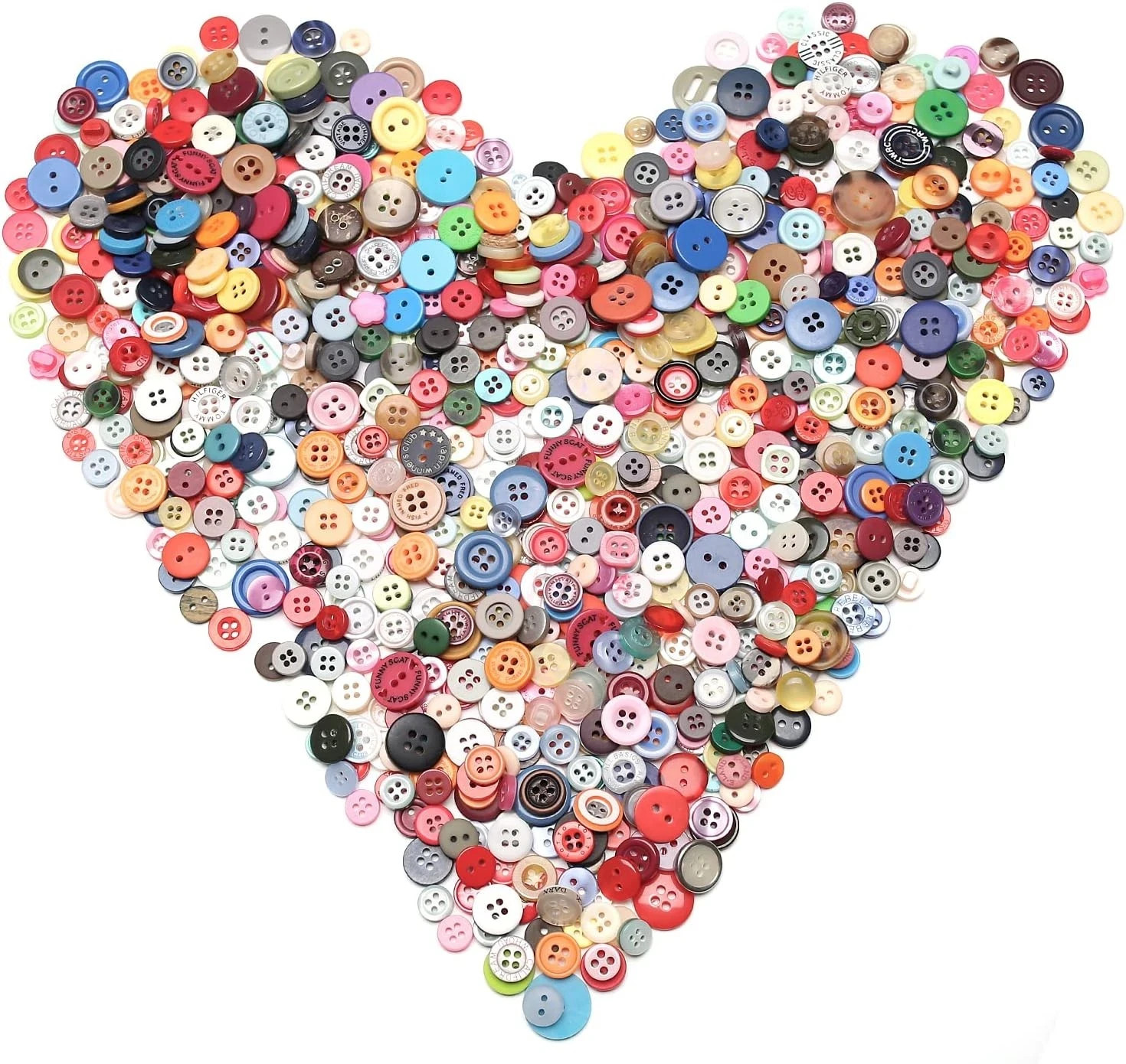 500 Pcs Resin Buttons, Assorted Sizes Round Craft Buttons for Sewing DIY Crafts