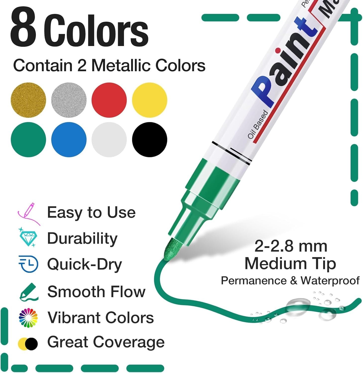 Fabric Markers Permanent Pens Paint Clothing Textile Dye T-Shirt Shoes DIY Set