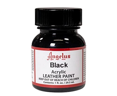 Angelus Acrylic Waterproof Leather Paint – BLACK Color – 1 fl.oz.