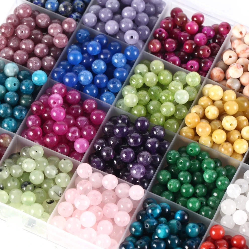 Natural Gemstone Beads Round Jewelry Making Strand Healing 4mm 6mm 8mm 10mm 12mm