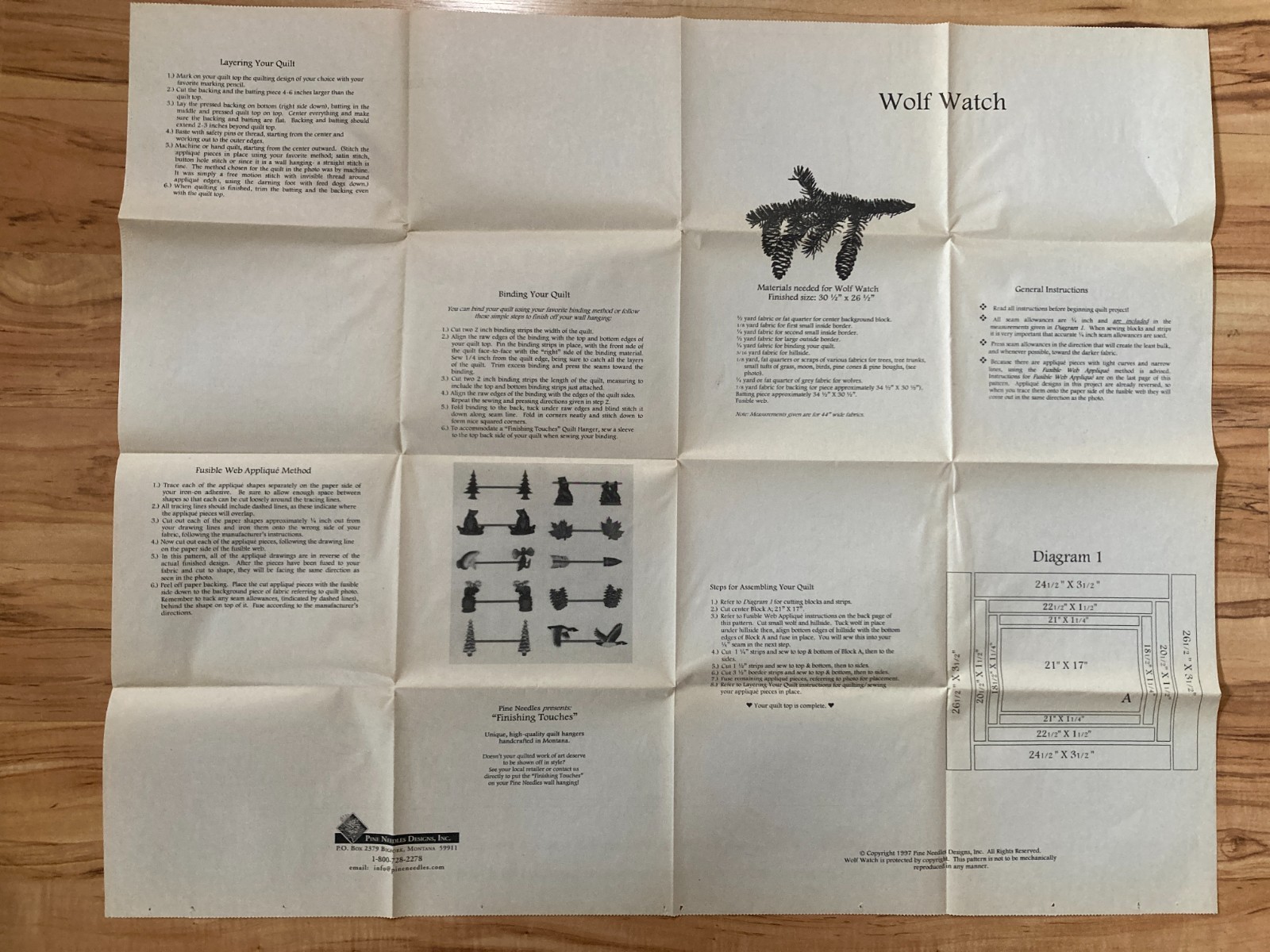 3 Pine Needles Quilt Patterns McKenna Ryan Moose Junction Wolf Watch Uncut