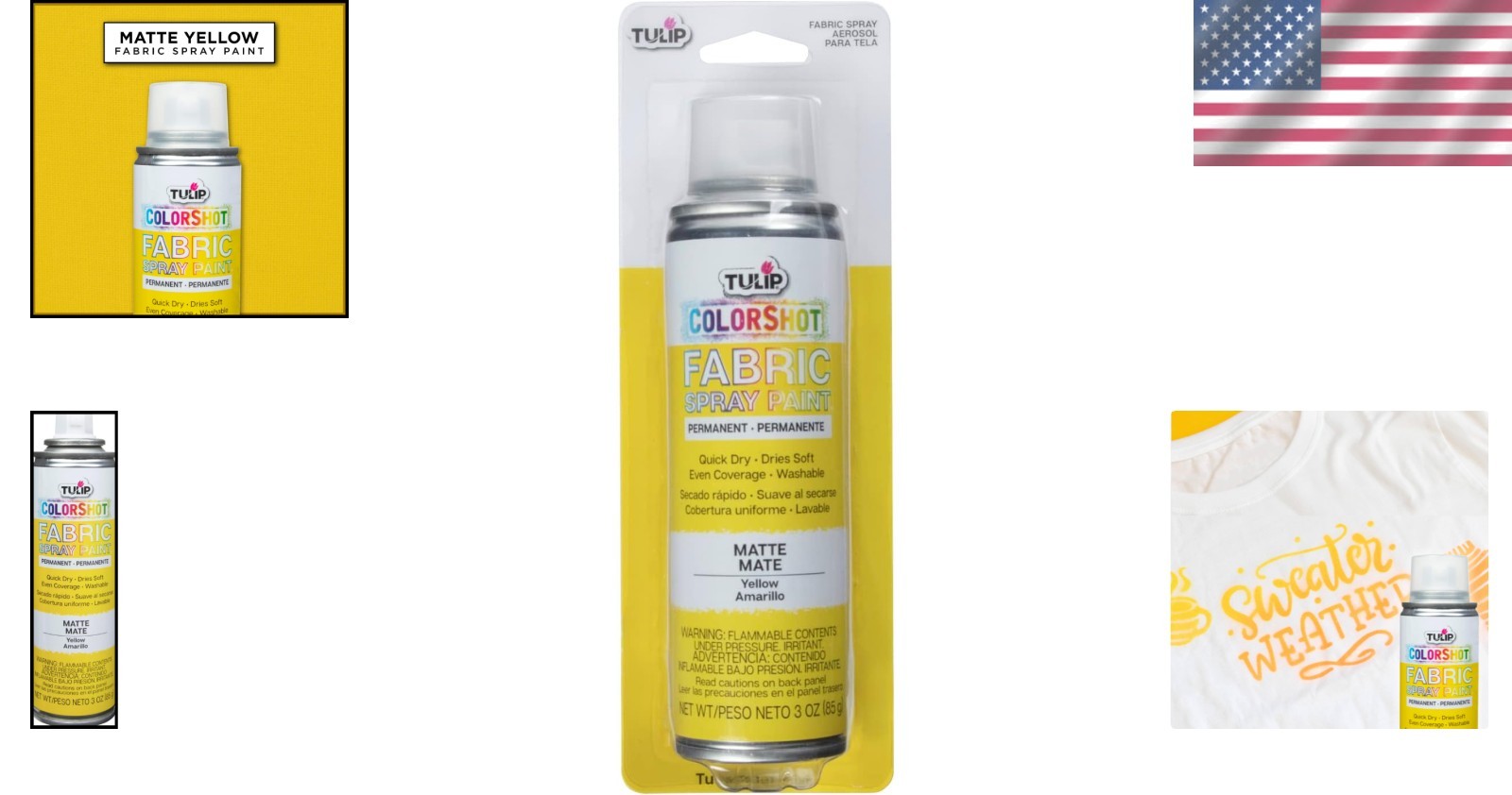 Transform Your Fabrics with 3oz Washable ColorShot Spray Paint in Matte Yellow