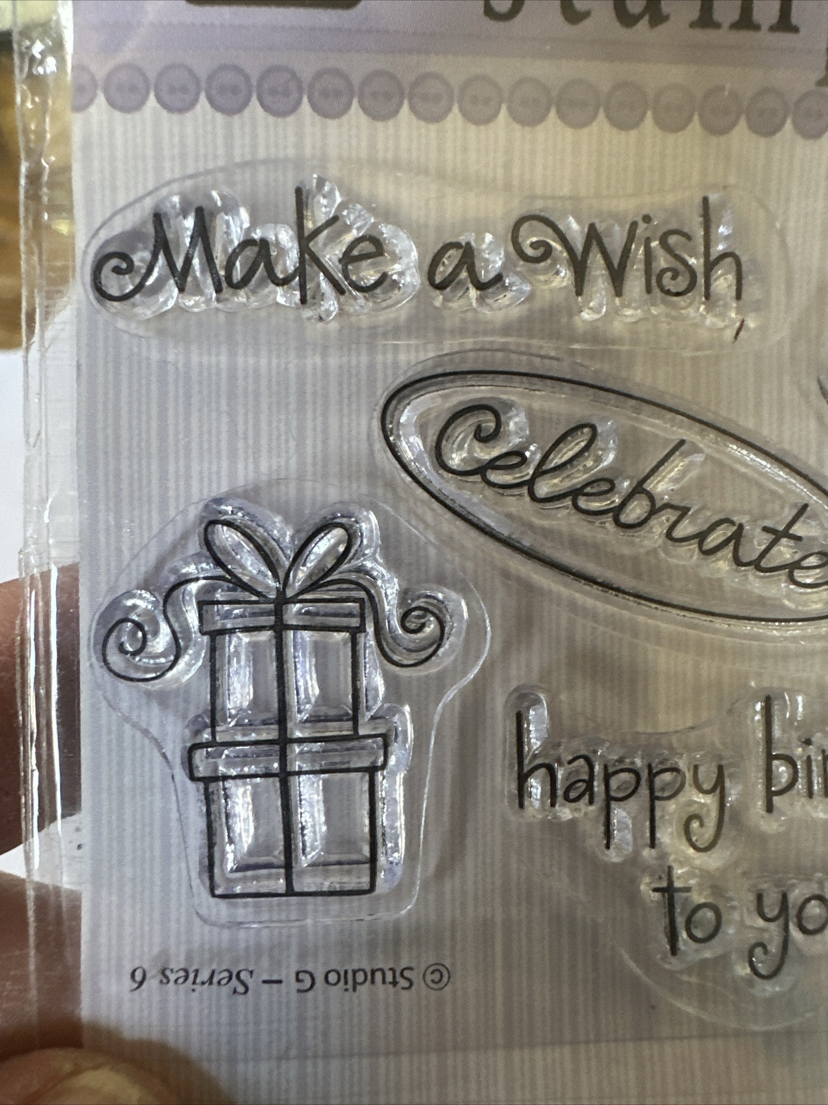 Studio G Clear Stamps Set Happy Birthday to You Make a Wish Cupcake Acrylic 5