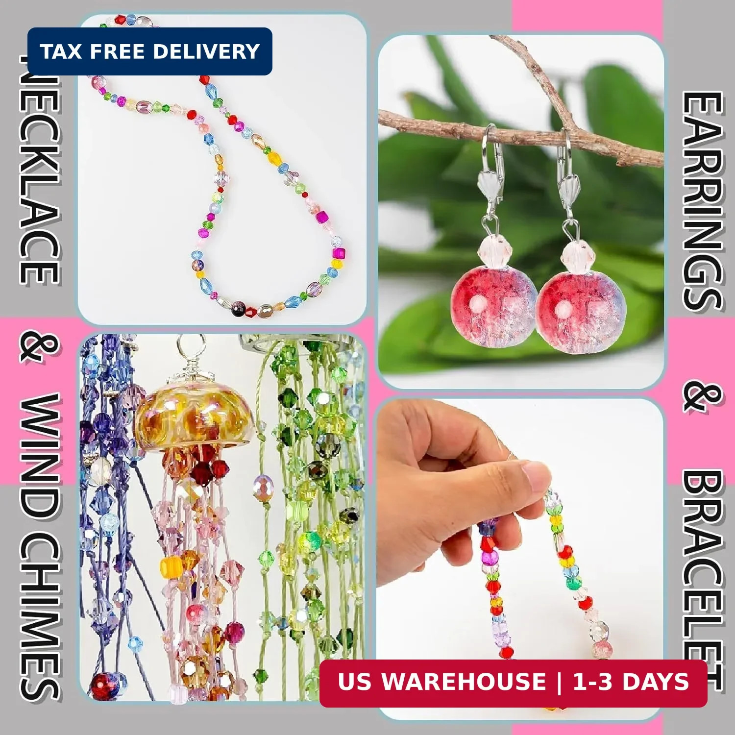 636pcs Glass Beads for Jewelry Making Assorted – Mixed Colorful Rainbow Craft Be