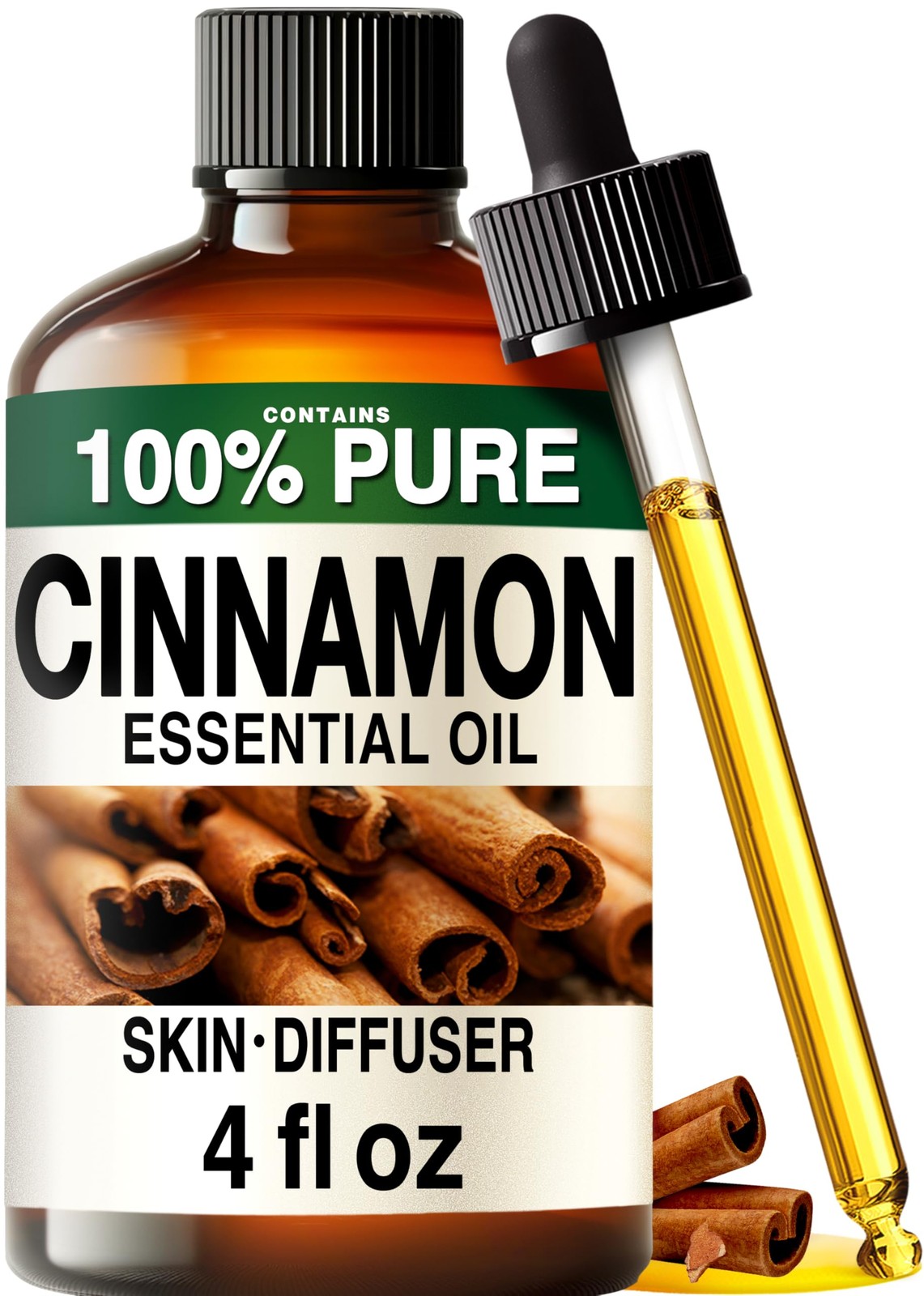 100% Pure Cinnamon Oil – 4 Fl Oz 4.00 (Pack of 1),