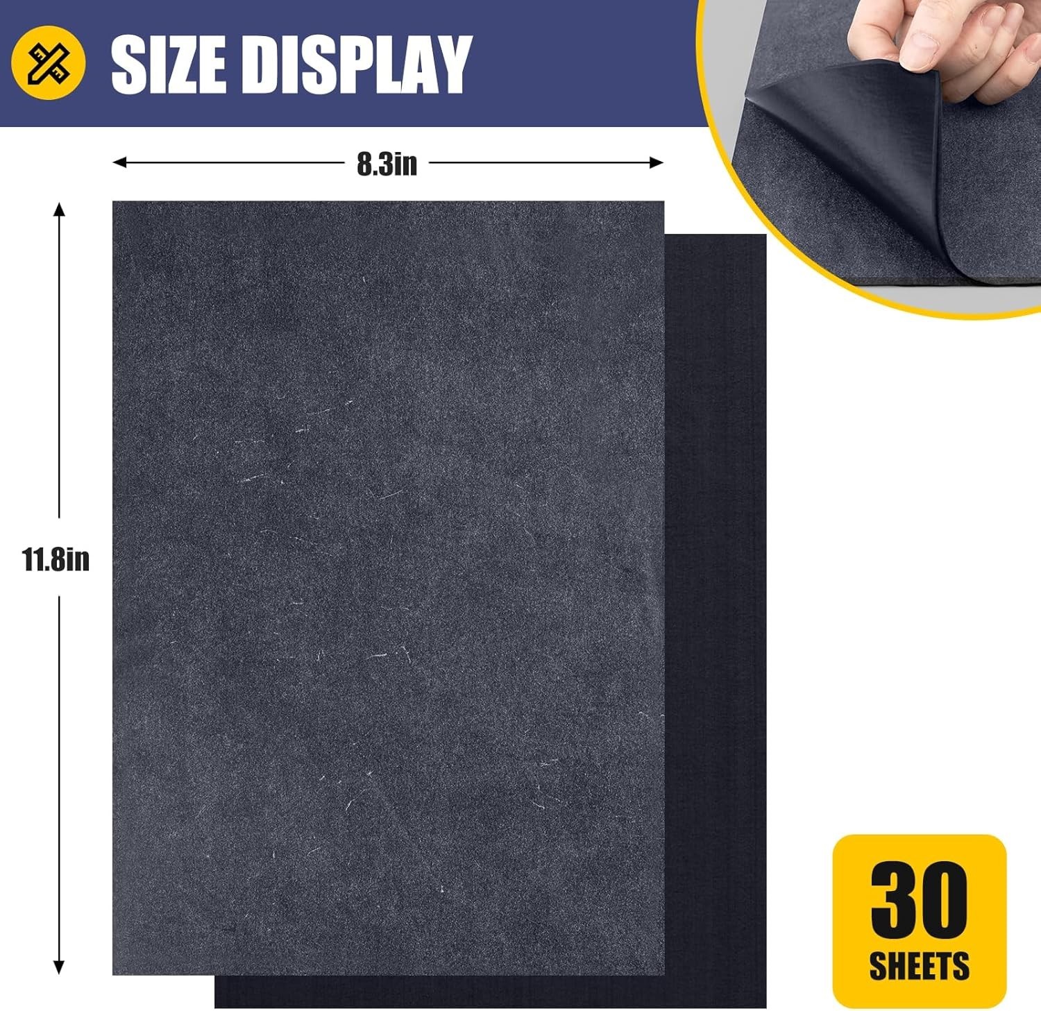 Carbon Paper for Tracing Transfer-Paper Pad, 30 Pcs Black Graphite Copy Paper fo