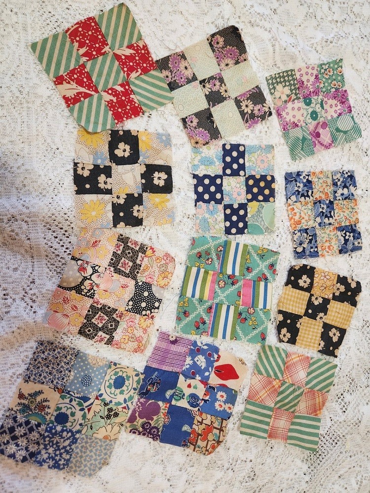 Lot of 40: 9-Patch Quilt Pieces, 4.x4″; Crafts, Scrapbook & Quilt – LAST SET