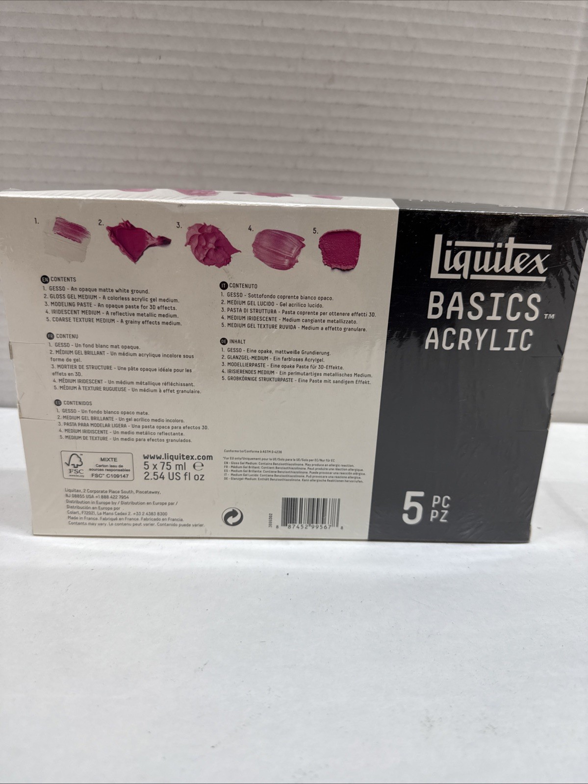 Liquitex BASICS Acrylic Medium Starter Set, 2.5-oz (Pack of 5)