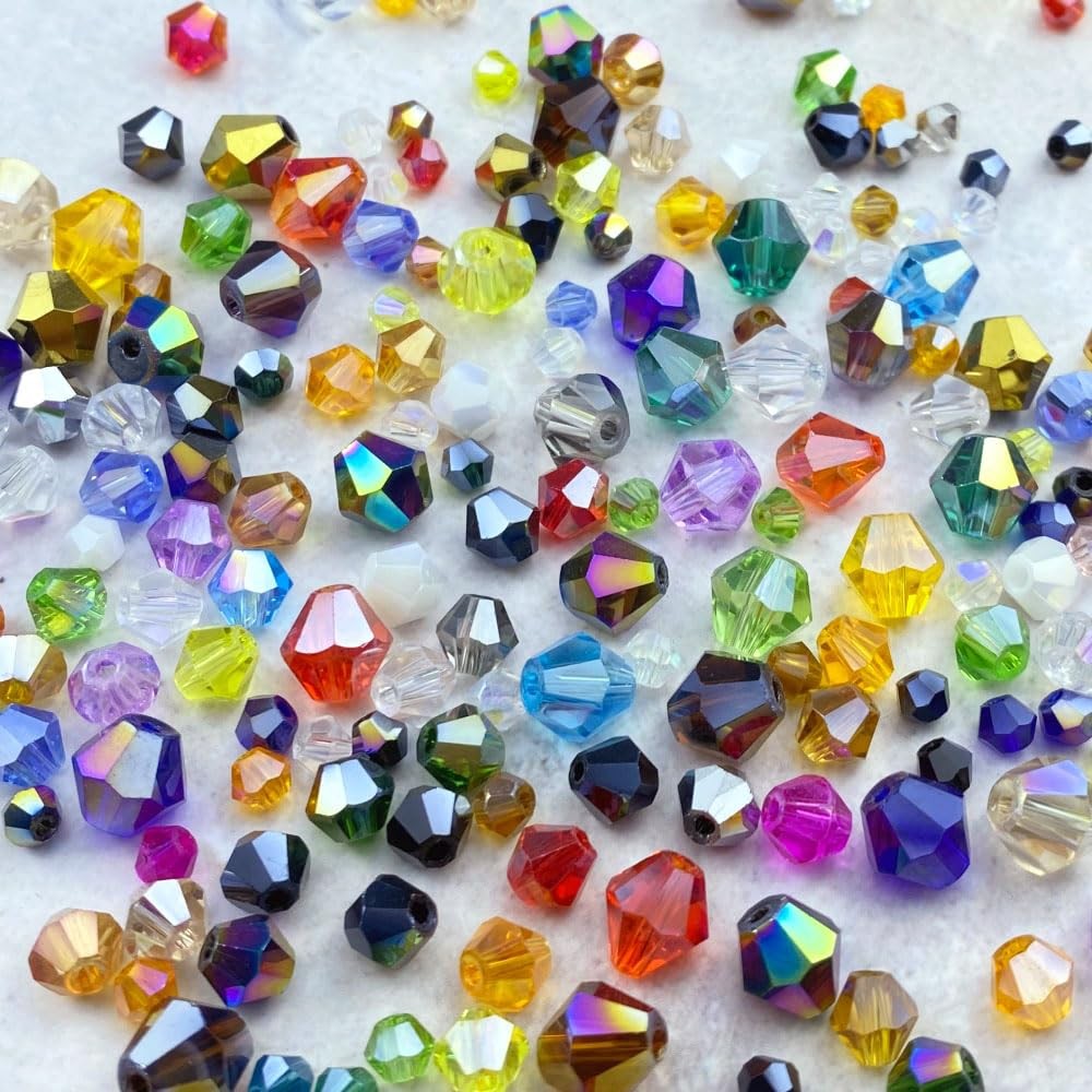 400pcs 4mm Bicone Crystal Glass Beads Loose 4mm, Purple AB